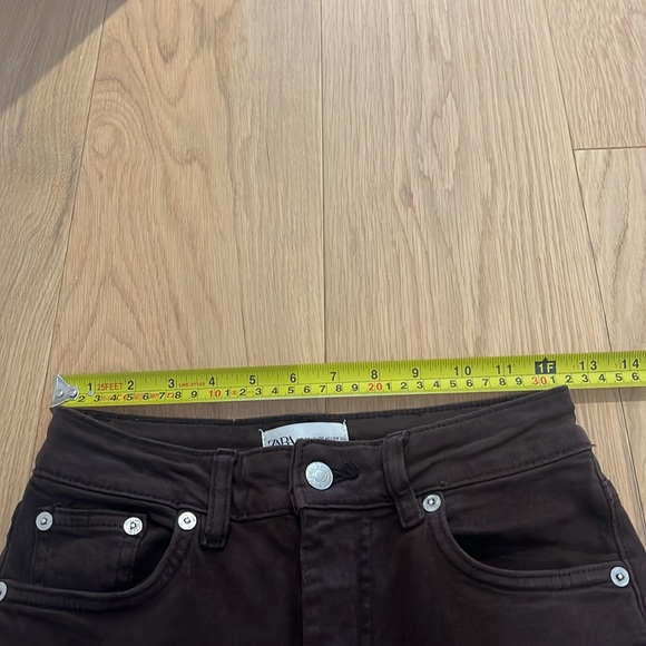 Zara brown jeans - high waist split seam jeans - Picture 5 of 9